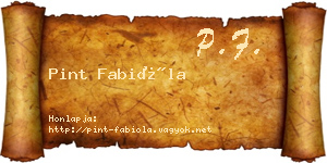Pint Fabióla névjegykártya